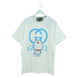 GUCCI GUCCI × Doraemon Short Sleeved T Shirt Cotton Blue White Auth 166963SM
