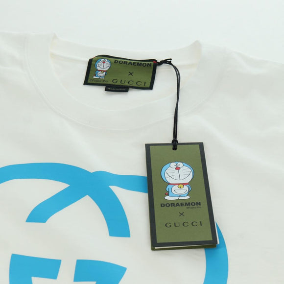 GUCCI GUCCI × Doraemon Short Sleeved T Shirt Cotton Blue White Auth 166963SM