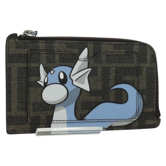 FENDI x FRGMT x POKÉMON Zucca Canvas Dratini Coin Purse Light Blue Auth 166964SM
