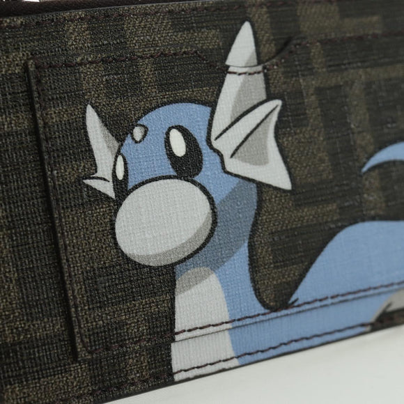 FENDI x FRGMT x POKÉMON Zucca Canvas Dratini Coin Purse Light Blue Auth 166964SM