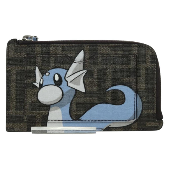 FENDI x FRGMT x POKÉMON Zucca Canvas Dratini Coin Purse Light Blue Auth 166964SM