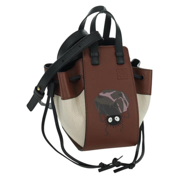 LOEWE Hammock Small Shoulder Bag Leather Brown Auth 166965SM