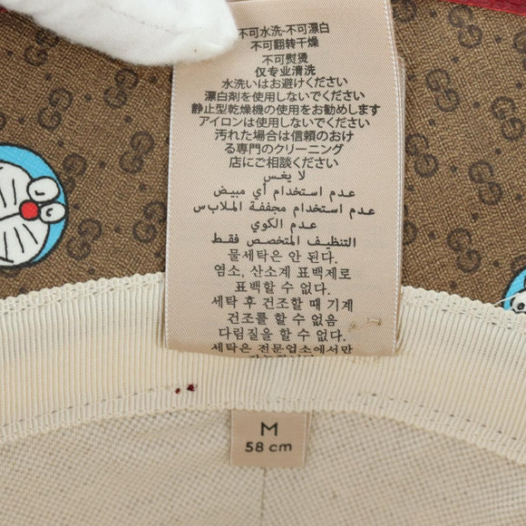 GUCCI x Doraemon Micro GG Supreme Doraemon Bucket Hat Brown Auth 166970SM