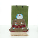 GUCCI x Doraemon Micro GG Supreme Doraemon Bucket Hat Brown Auth 166970SM-12