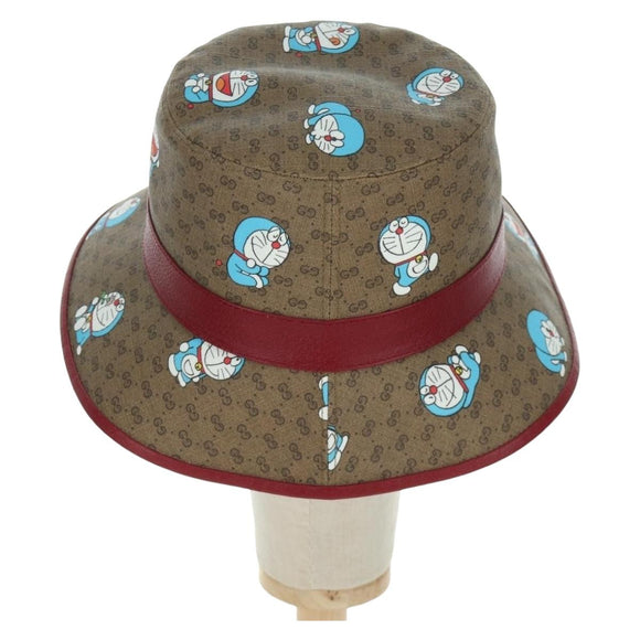 GUCCI x Doraemon Micro GG Supreme Doraemon Bucket Hat Brown Auth 166970SM