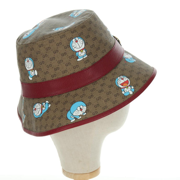 GUCCI x Doraemon Micro GG Supreme Doraemon Bucket Hat Brown Auth 166970SM