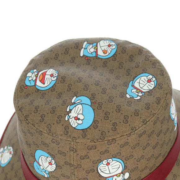 GUCCI x Doraemon Micro GG Supreme Doraemon Bucket Hat Brown Auth 166970SM