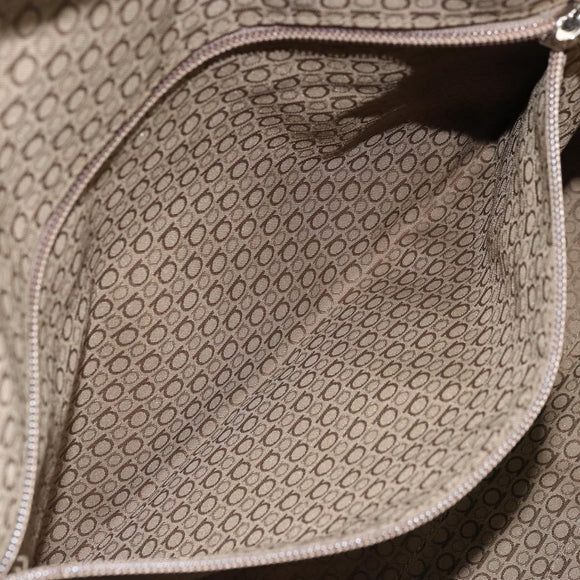 Salvatore Ferragamo Gancini Hand Bag Leather White Silver Auth 166988