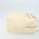 Salvatore Ferragamo Gancini Hand Bag Leather White Silver Auth 166988-3