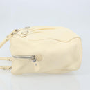 Salvatore Ferragamo Gancini Hand Bag Leather White Silver Auth 166988-4