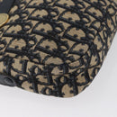 Christian Dior Trotter Canvas Shoulder Bag Navy Gold Auth 166990-8