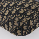 Christian Dior Trotter Canvas Shoulder Bag Navy Gold Auth 166990-15