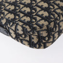 Christian Dior Trotter Canvas Shoulder Bag Navy Gold Auth 166990-16