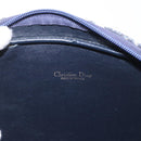 Christian Dior Trotter Canvas Shoulder Bag Navy Gold Auth 166990-11