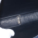 Christian Dior Trotter Canvas Shoulder Bag Navy Gold Auth 166990-12