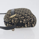 Christian Dior Trotter Canvas Shoulder Bag Navy Gold Auth 166990-4