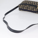 Christian Dior Trotter Canvas Shoulder Bag Navy Gold Auth 166990-7