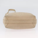 CELINE Hand Bag Leather 2way Beige Gold Auth 166991-5