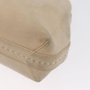 CELINE Hand Bag Leather 2way Beige Gold Auth 166991-15