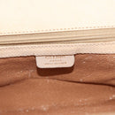 CELINE Hand Bag Leather 2way Beige Gold Auth 166991-19