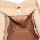 CELINE Hand Bag Leather 2way Beige Gold Auth 166991-20