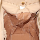 CELINE Hand Bag Leather 2way Beige Gold Auth 166991-21