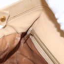 CELINE Hand Bag Leather 2way Beige Gold Auth 166991-22