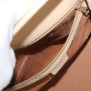 CELINE Hand Bag Leather 2way Beige Gold Auth 166991-23