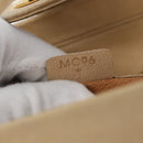 CELINE Hand Bag Leather 2way Beige Gold Auth 166991-12