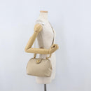 CELINE Hand Bag Leather 2way Beige Gold Auth 166991-24