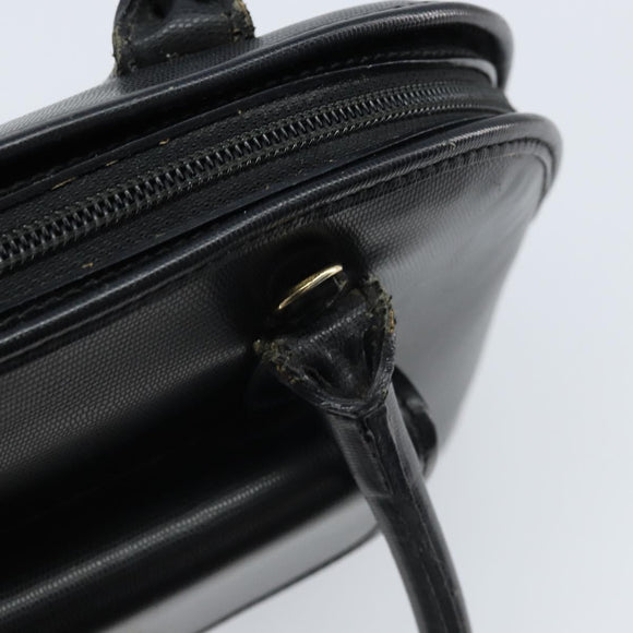 CELINE Hand Bag Leather Black Gold Auth 166992