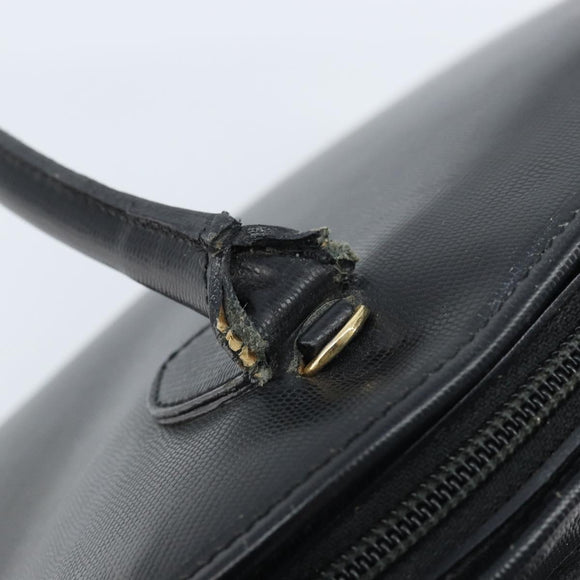 CELINE Hand Bag Leather Black Gold Auth 166992