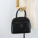 CELINE Hand Bag Leather Black Gold Auth 166992-25
