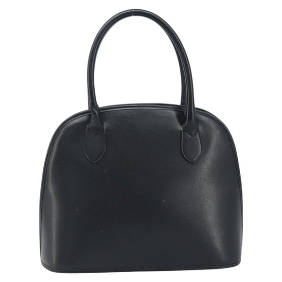 CELINE Hand Bag Leather Black Gold Auth 166992