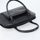 CELINE Hand Bag Leather Black Gold Auth 166992-6