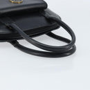 CELINE Hand Bag Leather Black Gold Auth 166992-7