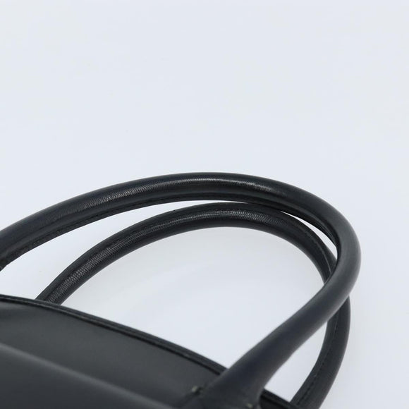CELINE Hand Bag Leather Black Gold Auth 166992