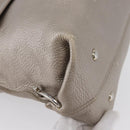 Salvatore Ferragamo Gancini Sofia Hand Bag Leather Beige Silver Auth 166994A-10