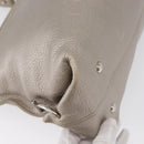 Salvatore Ferragamo Gancini Sofia Hand Bag Leather Beige Silver Auth 166994A-12