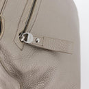 Salvatore Ferragamo Gancini Sofia Hand Bag Leather Beige Silver Auth 166994A-15