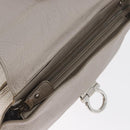 Salvatore Ferragamo Gancini Sofia Hand Bag Leather Beige Silver Auth 166994A-17