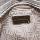 Salvatore Ferragamo Gancini Sofia Hand Bag Leather Beige Silver Auth 166994A-18