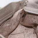 Salvatore Ferragamo Gancini Sofia Hand Bag Leather Beige Silver Auth 166994A-21