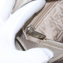 Salvatore Ferragamo Gancini Sofia Hand Bag Leather Beige Silver Auth 166994A-22
