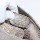 Salvatore Ferragamo Gancini Sofia Hand Bag Leather Beige Silver Auth 166994A-24