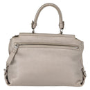 Salvatore Ferragamo Gancini Sofia Hand Bag Leather Beige Silver Auth 166994A-3