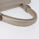 Salvatore Ferragamo Gancini Sofia Hand Bag Leather Beige Silver Auth 166994A-7