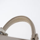 Salvatore Ferragamo Gancini Sofia Hand Bag Leather Beige Silver Auth 166994A-8