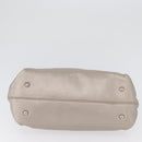 Salvatore Ferragamo Gancini Sofia Hand Bag Leather Beige Silver Auth 166994A-9