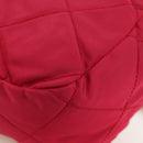 PRADA Schoudertas met Ketting Nylon Roze Goud Auth 166995A-15